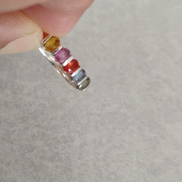 Multicolor Genuine Sapphire Ring - Picture 7 of 11